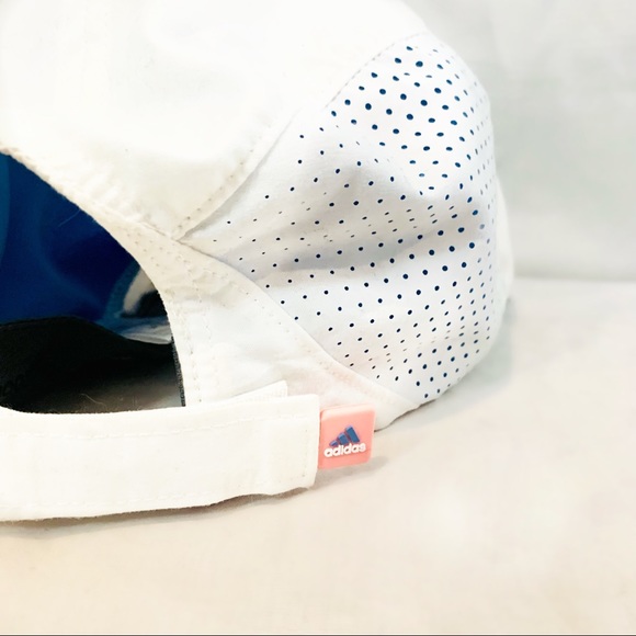 ADIDAS WOMENS RUNNING HAT- WHITE PINK BLUE O/S - Picture 3 of 4